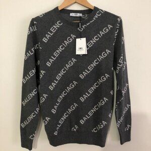 Sweater mens gray long sleeve balenciaga